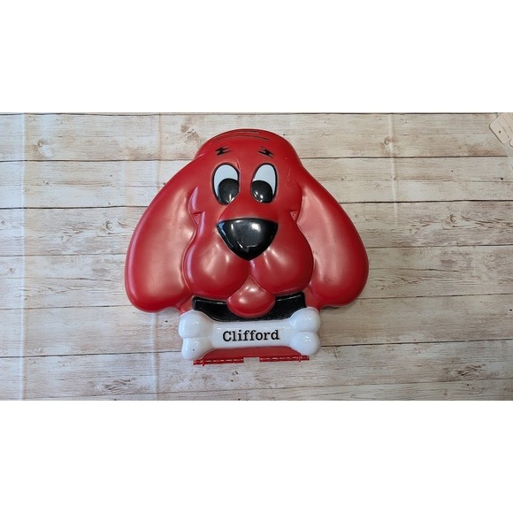 Vintage Clifford the Big Red Dog Pencil Case Scholastic container - Picture 1 of 3